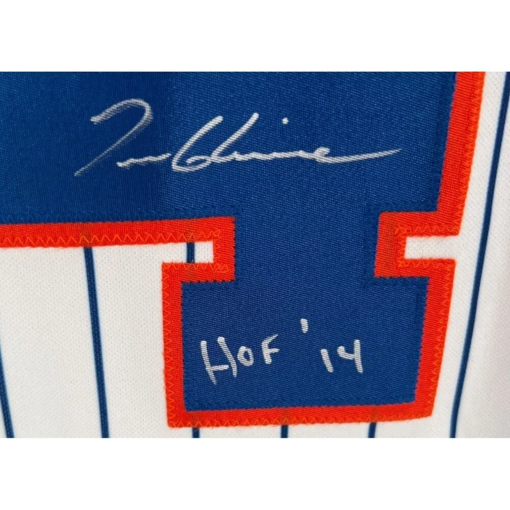 Tom Glavine Signed Mets Jersey Beckett COA HOF 14 Inscription Pinstripe Size XL - Picture 6 of 14